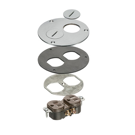 FLB3520NLTK Arlington Industries Nickel Retro Floor Box Trim Kit