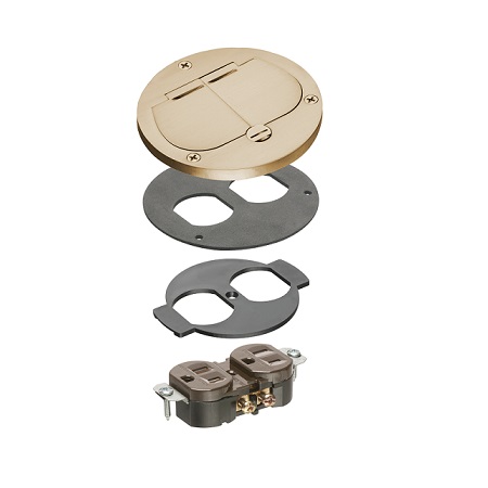 FLB3532MBTK Arlington Industries 2G Brass Flip lid Trim Kit