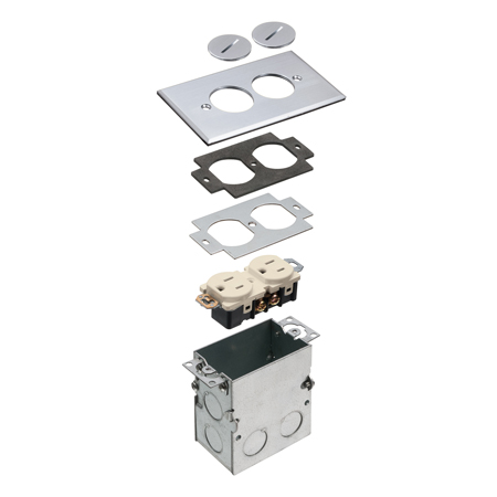 FLB5321NL Arlington Industries 1 Gang Metal Floor Box Kit