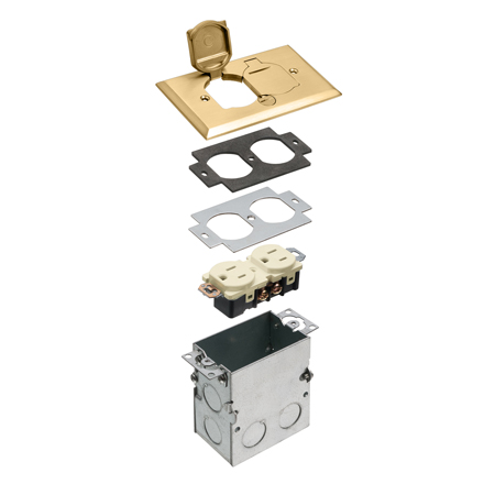 FLB5331MB Arlington Industries 1 Gang Metal Floor Box Kit