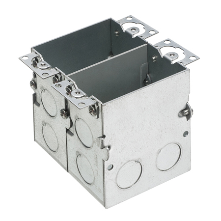 FLB5549 Arlington Industries 2 Gang Steel Floor Comb Box