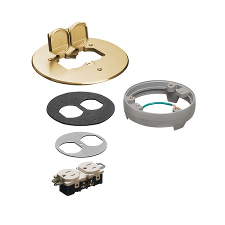 FLB6230MBLR Arlington Industries 6" Brass Cover Kit with Leveling Ring