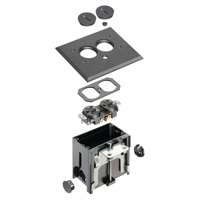 FLBA101BL Arlington Industries 1-Gang Adjustable Non-Metallic Floor Box for New Floors - Black
