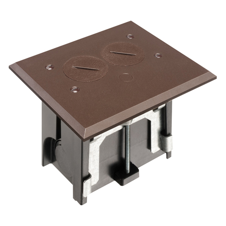 FLBA101BR Arlington Industries 1-Gang Adjustable Non-Metallic Floor Box for New Floors - Brown