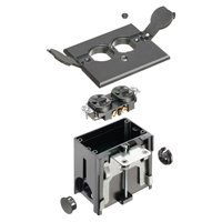 FLBAF101BL Arlington Industries 1-Gang Adjustable Non-Metallic Floor Box for New Floors w/ Flip Lids - Black
