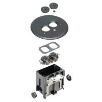 FLBAR101BL Arlington Industries 1-Gang Adjustable Non-Metallic Floor Box for New Floors w/ Round Cover - Black