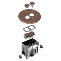 FLBAR101BR Arlington Industries 1-Gang Adjustable Non-Metallic Floor Box for New Floors w/ Round Cover - Brown