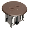 Show product details for FLBAR101BR Arlington Industries 1-Gang Adjustable Non-Metallic Floor Box for New Floors w/ Round Cover - Brown
