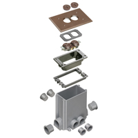 FLBC101BR Arlington Industries 1-Gang Non-Metallic Floor Boxes for New Concrete Pours - Brown