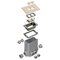 FLBC101LA Arlington Industries 1-Gang Non-Metallic Floor Boxes for New Concrete Pours - Light Almond