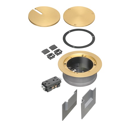 FLBC5540MB Arlington Industries Recessed Cover Kits for 5.5 Inch Concrete Floor Box - Brass