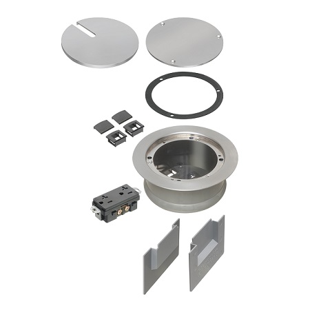 FLBC5540NL Arlington Industries Recessed Cover Kits for 5.5 Inch Concrete Floor Box - Nickel