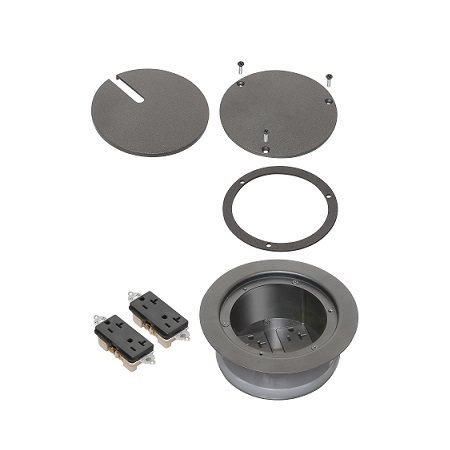FLBC5570BL Arlington Industries Recessed Cover Kits for 5.5 Inch Round Concrete Box - Black