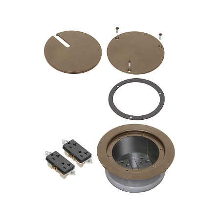 FLBC5570BR Arlington Industries Recessed Cover Kits for 5.5 Inch Round Concrete Box - Brown