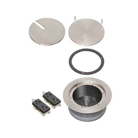 FLBC5570NL Arlington Industries Recessed Cover Kits for 5.5 Inch Round Concrete Box - Nickel