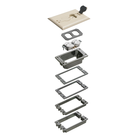 FLBCF101WTK Arlington Industries White Flip Lid Concrete Kit
