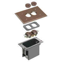 FLBR101BR Arlington Industries 1-Gang Non-Metallic Floor Box for Installed Floors - Brown