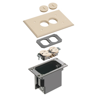 FLBR101LA Arlington Industries 1-Gang Non-Metallic Floor Box for Installed Floors - Light Almond