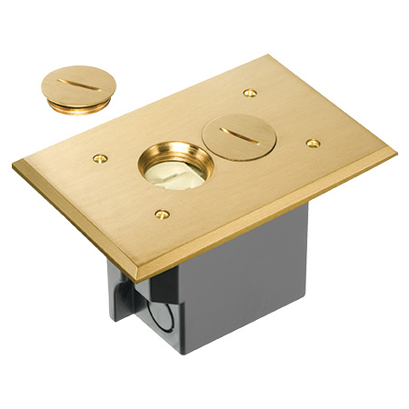FLBR101MB  Arlington Industries 1-Gang Brass Retro Floor Boxes