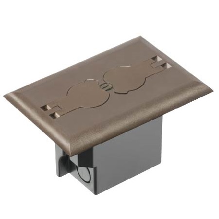 FLBRF101BR Arlington Industries Brown Retrofit Floor Box Flip