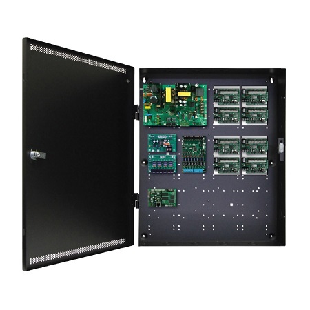 FPO150-B100D8M8NL4E4-4DM2 LifeSafety Power DMP 8 Door 4 Amp 12VDC and 24VDC 8 Managed and 8 Auxiliary Distribution Outputs Access Control Power Supply in UL Listed Indoor 20" W x 24" H x 6.5" D Electrical Enclosure