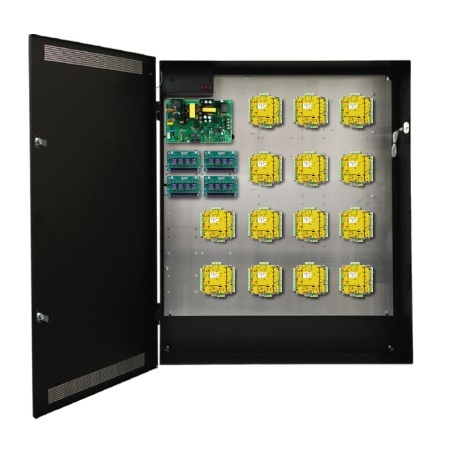 FPO250-4D8E8P LifeSafety Power Paxton 16 Door 20 Amp 12VDC 32 Auxiliary Distribution Outputs Access Control Power Supply in UL Listed Indoor 30" W x 36" H x 6.5" D Electrical Enclosure