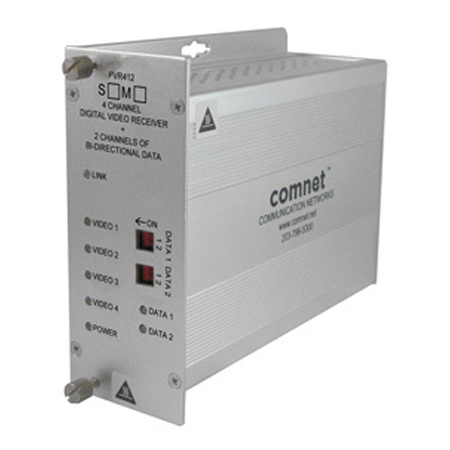 FVR412S1 Comnet 4-Channel Digitally Encoded Video Receiver 2 Bi-directional Data Channels SM 1 fiber