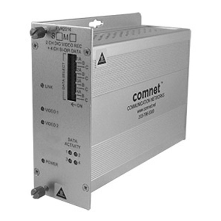 FVT2014M1 Comnet 2-Channel Digitally Encoded Video Transmitter + 4 Bi-directional Data Channels, mm, 1 fiber