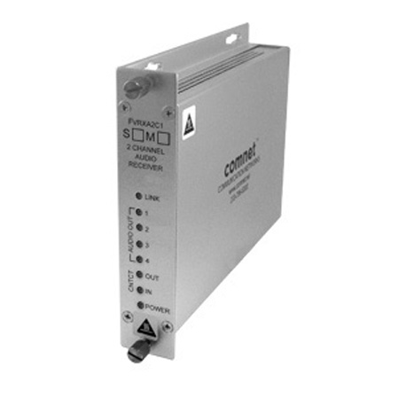 FVTXA2C1M Comnet 2-Channel Bi-directional Digitally Encoded Audio + Bi-directional Contact Closure, Transmitter, 24 Bit, mm, 1 fiber