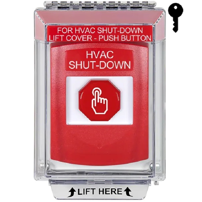 G3A032HV-EN STI G3 Multipurpose Push Button No Camera Red 14010 Flush without Sound Key-To-Reset HVAC Shut-Down - English
