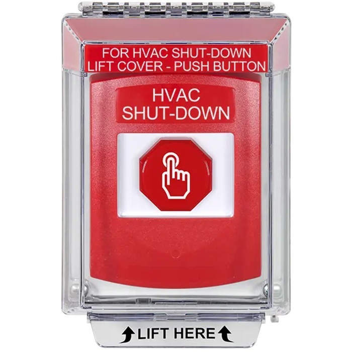 G3A035HV-EN STI G3 Multipurpose Push Button No Camera Red 14010 Flush without Sound Momentary HVAC Shut-Down - English