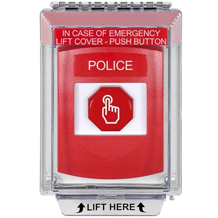 G3A035PL-EN STI G3 Multipurpose Push Button No Camera Red 14010 Flush without Sound Momentary Police - English