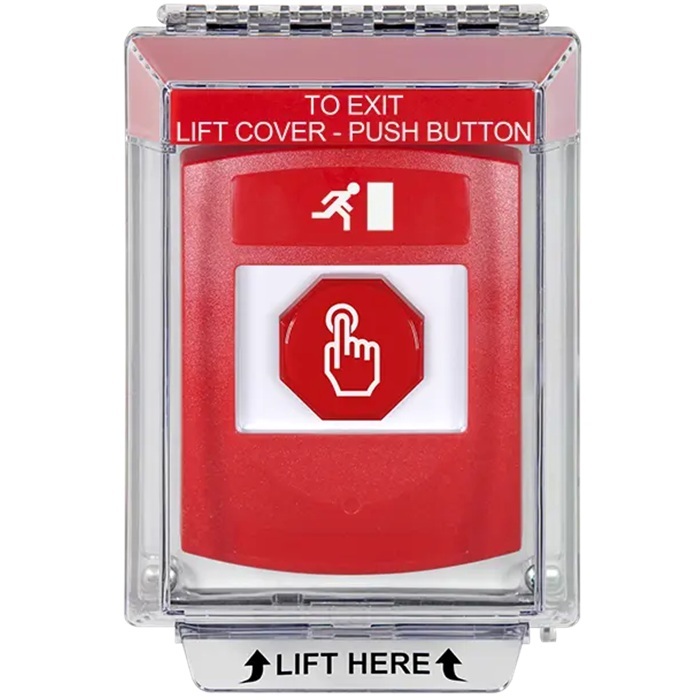 G3A035RM-EN STI G3 Multipurpose Push Button No Camera Red 14010 Flush without Sound Momentary Running Man Symbol - English