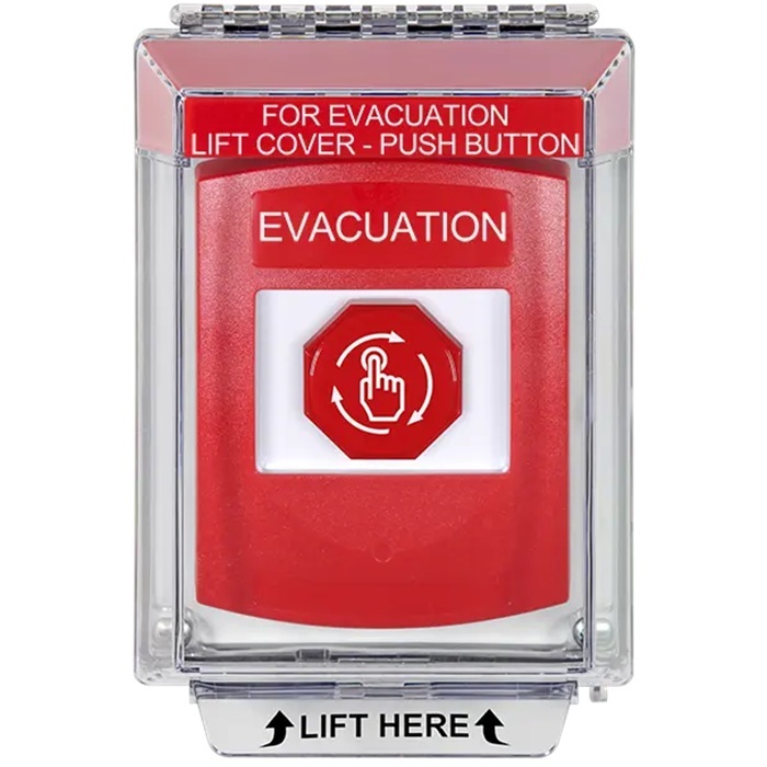 G3A039EV-EN STI G3 Multipurpose Push Button No Camera Red 14010 Flush without Sound Turn-To-Reset Evacuation - English