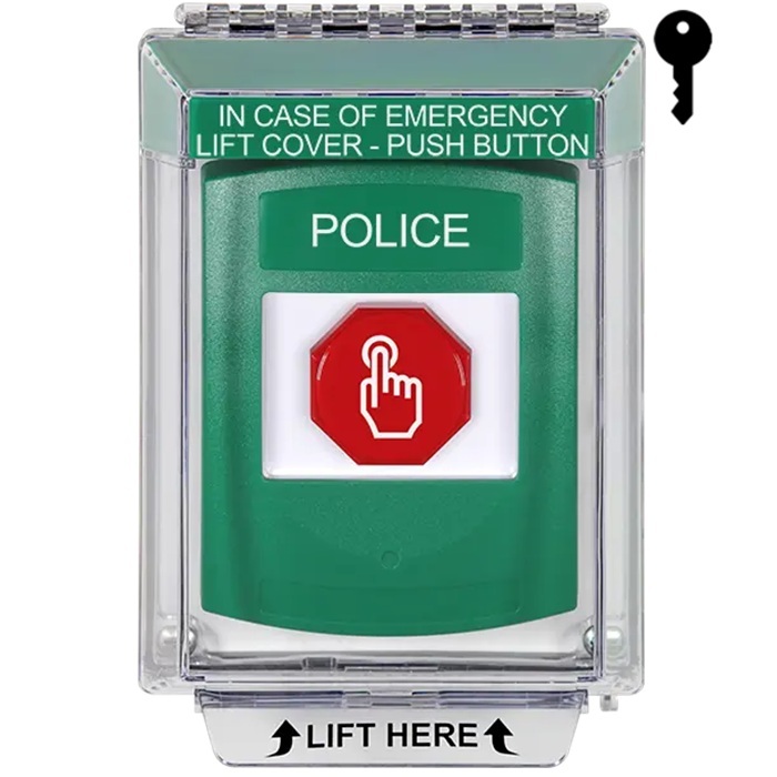 G3A132PL-EN STI G3 Multipurpose Push Button No Camera Green 14010 Flush without Sound Key-To-Reset Police - English