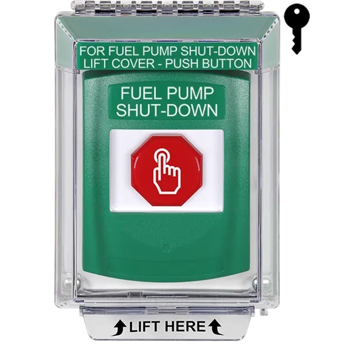 G3A132PS-EN STI G3 Multipurpose Push Button No Camera Green 14010 Flush without Sound Key-To-Reset Fuel Pump Shut-Down - English