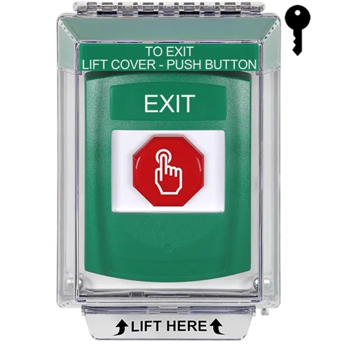 G3A132XT-EN STI G3 Multipurpose Push Button No Camera Green 14010 Flush without Sound Key-To-Reset Exit - English
