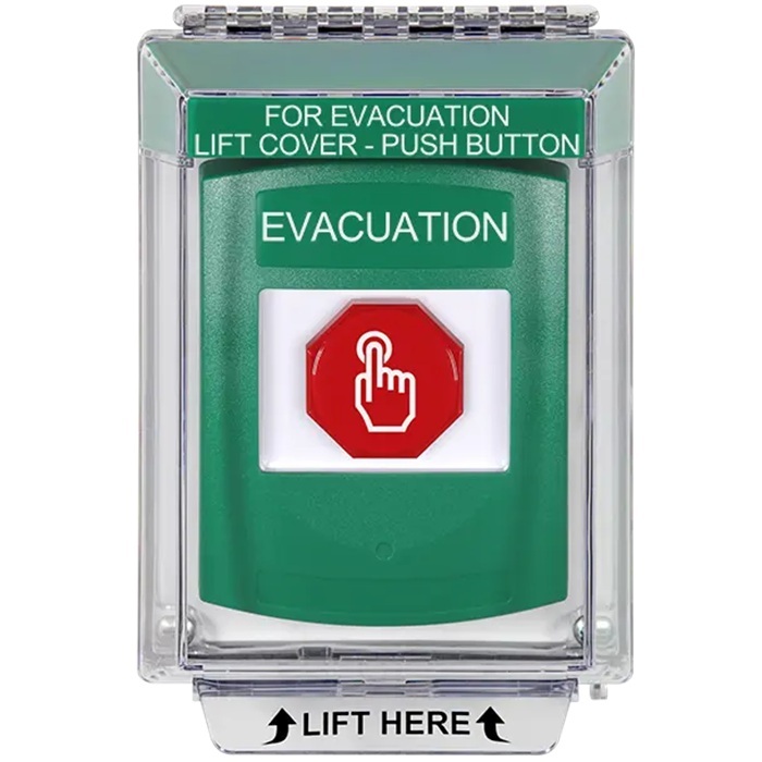 G3A135EV-EN STI G3 Multipurpose Push Button No Camera Green 14010 Flush without Sound Momentary Evacuation - English
