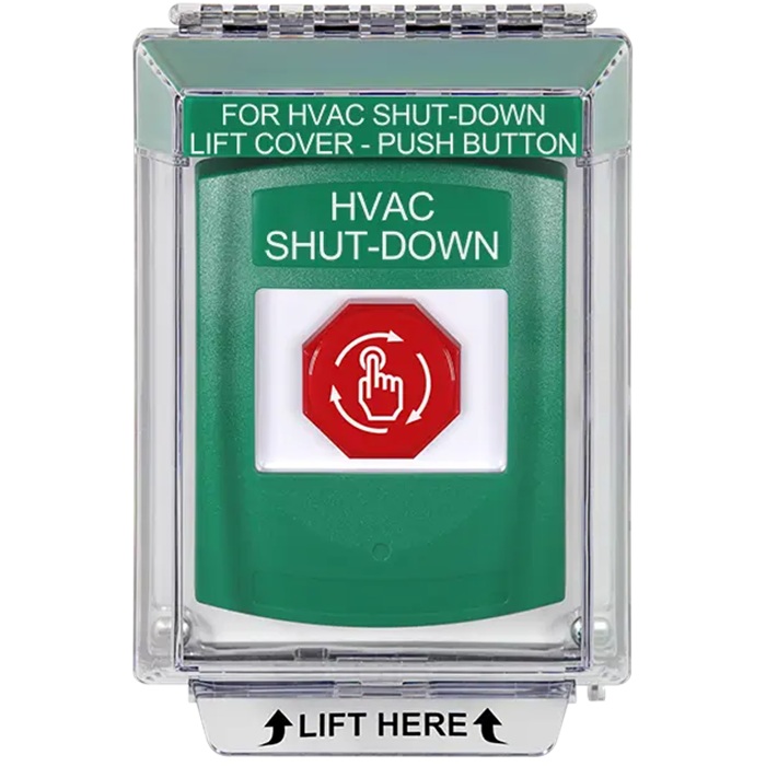 G3A139HV-EN STI G3 Multipurpose Push Button No Camera Green 14010 Flush without Sound Turn-To-Reset HVAC Shut-Down - English