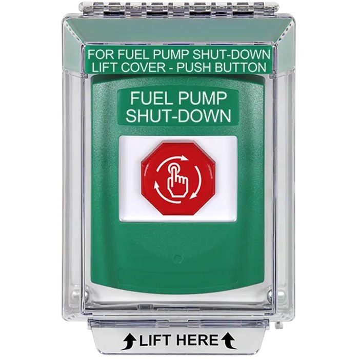 G3A139PS-EN STI G3 Multipurpose Push Button No Camera Green 14010 Flush without Sound Turn-To-Reset Fuel Pump Shut-Down - English