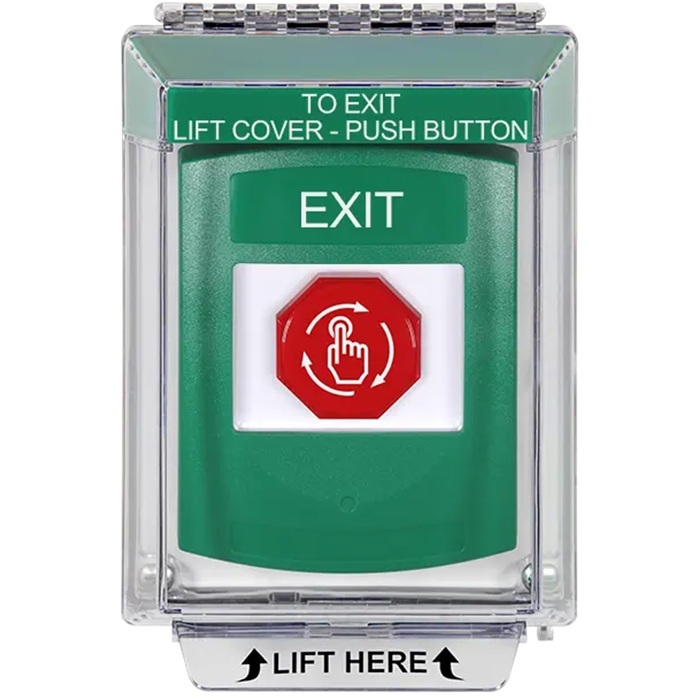 G3A139XT-EN STI G3 Multipurpose Push Button No Camera Green 14010 Flush without Sound Turn-To-Reset Exit - English