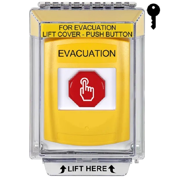 G3A232EV-EN STI G3 Multipurpose Push Button No Camera Yellow 14010 Flush without Sound Key-To-Reset Evacuation - English