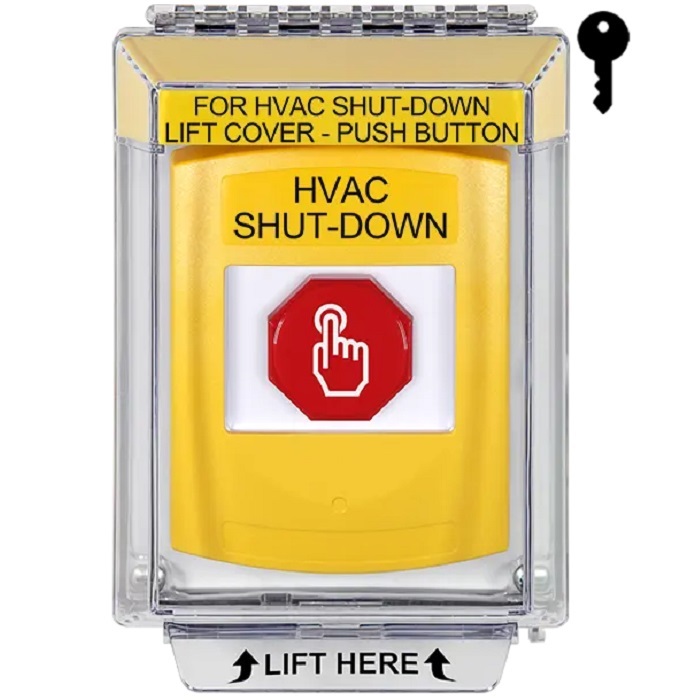 G3A232HV-EN STI G3 Multipurpose Push Button No Camera Yellow 14010 Flush without Sound Key-To-Reset HVAC Shut-Down - English