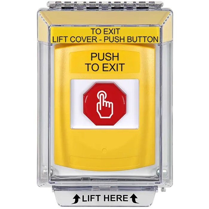 G3A235PX-EN STI G3 Multipurpose Push Button No Camera Yellow 14010 Flush without Sound Momentary Push To Exit - English
