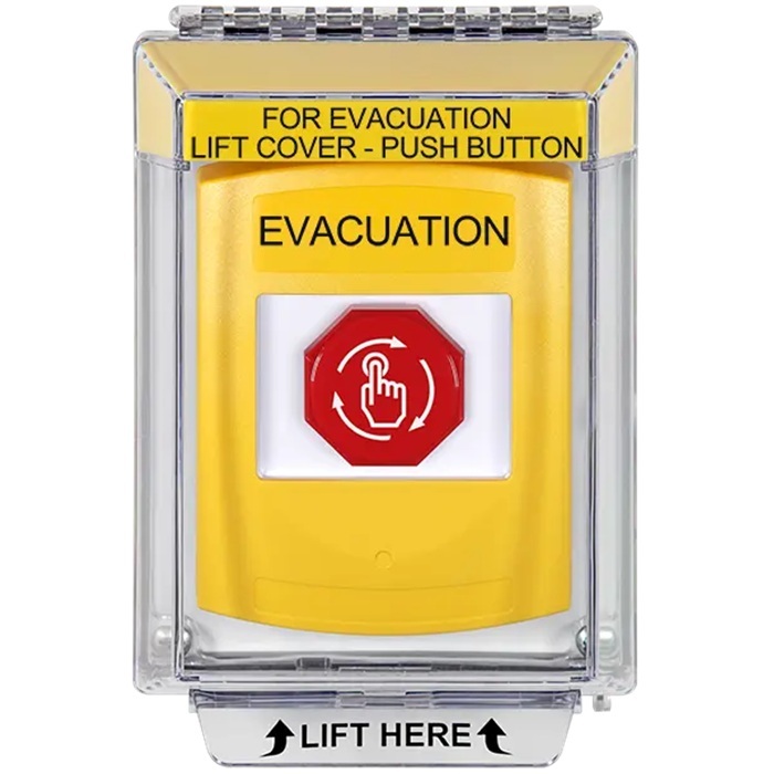 G3A239EV-EN STI G3 Multipurpose Push Button No Camera Yellow 14010 Flush without Sound Turn-To-Reset Evacuation - English