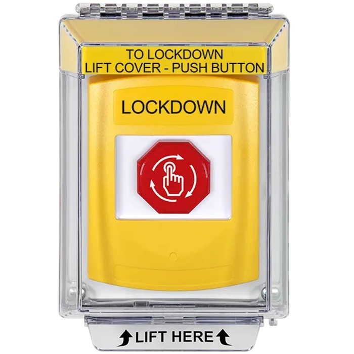 G3A239LD-EN STI G3 Multipurpose Push Button No Camera Yellow 14010 Flush without Sound Turn-To-Reset LockDown - English