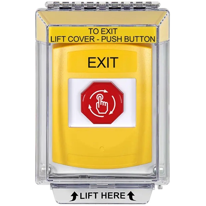 G3A239XT-EN STI G3 Multipurpose Push Button No Camera Yellow 14010 Flush without Sound Turn-To-Reset Exit - English