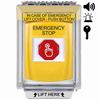 Show product details for G3A242ES-EN STI G3 Multipurpose Push Button No Camera Yellow 14020 Flush with Sound Key-To-Reset Emergency Stop - English