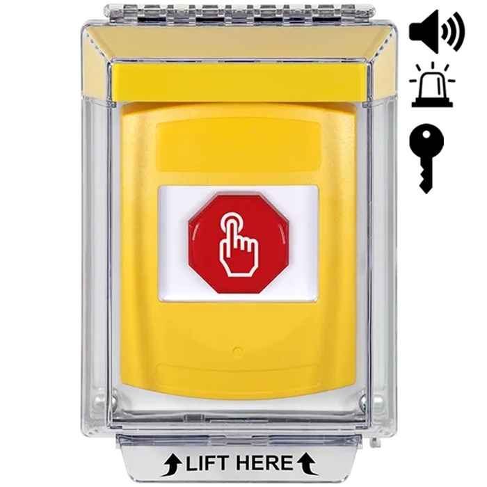 G3A242NT-EN STI G3 Multipurpose Push Button No Camera Yellow 14020 Flush with Sound Key-To-Reset No Text - English