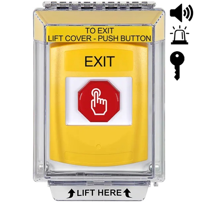 G3A242XT-EN STI G3 Multipurpose Push Button No Camera Yellow 14020 Flush with Sound Key-To-Reset Exit - English